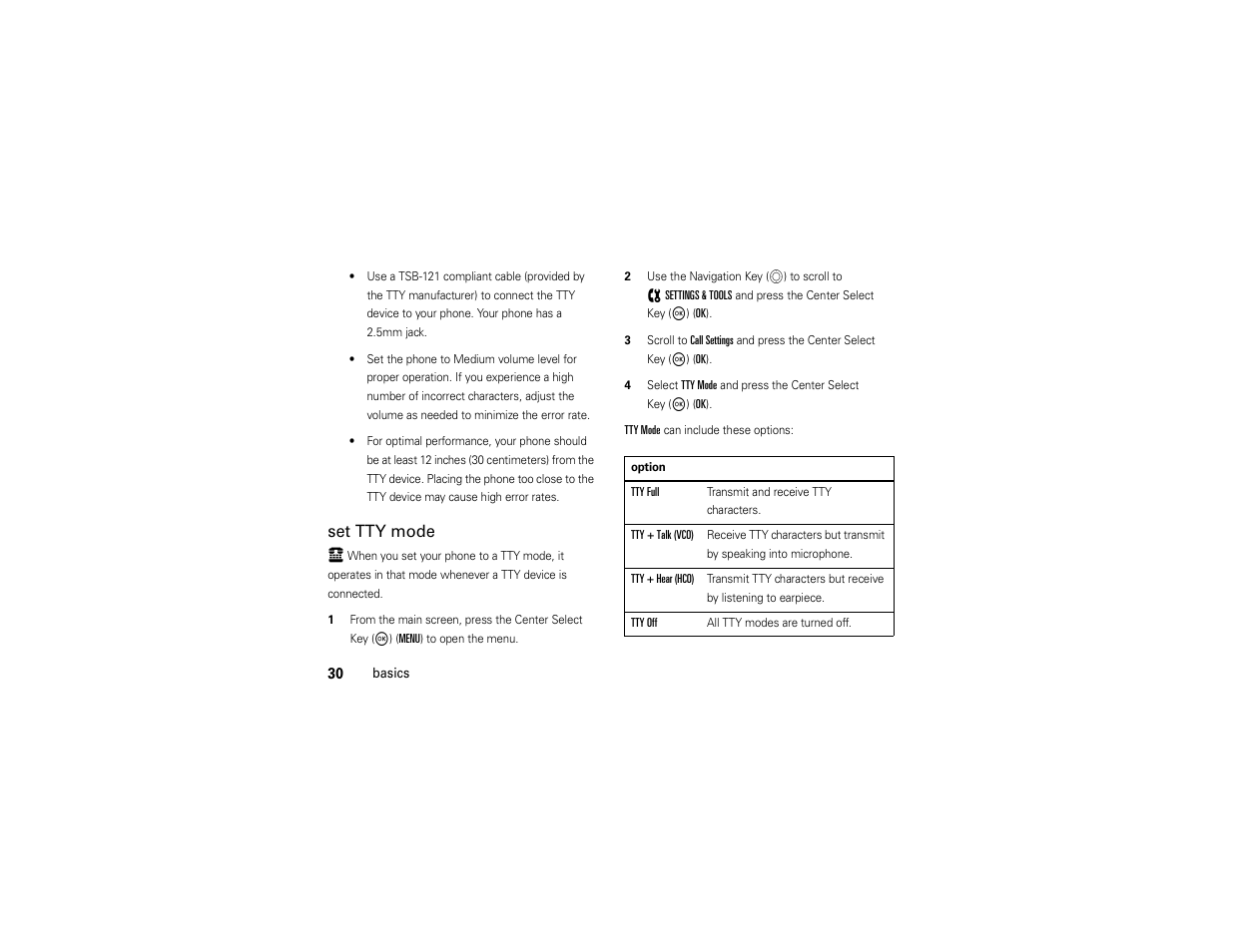 Set tty mode | Motorola ADVENTURE V750 User Manual | Page 32 / 334