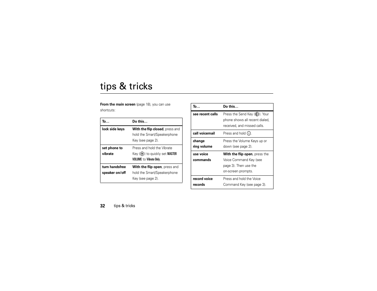 Tips & tricks | Motorola ADVENTURE V750 User Manual | Page 34 / 334