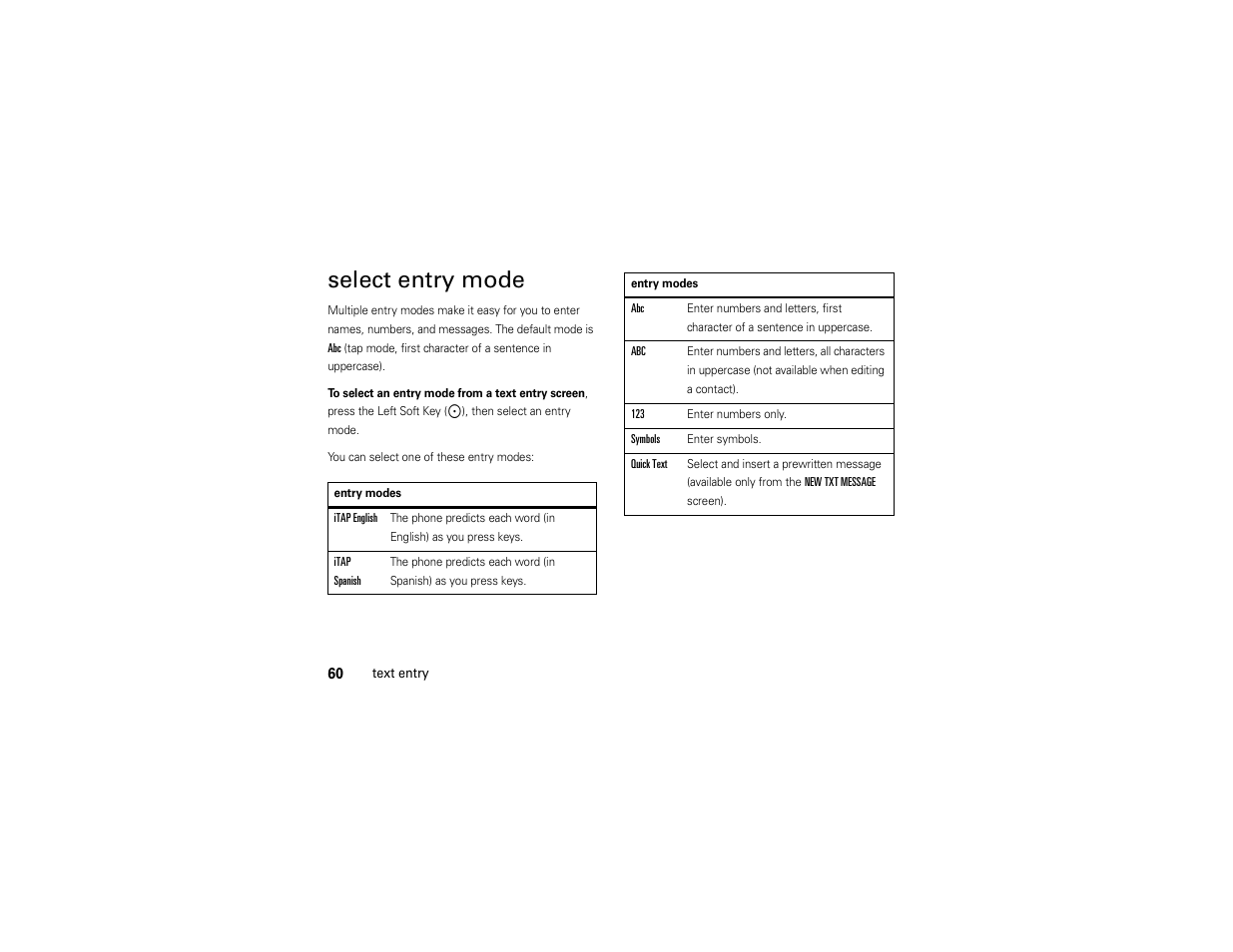 Select entry mode | Motorola ADVENTURE V750 User Manual | Page 62 / 334