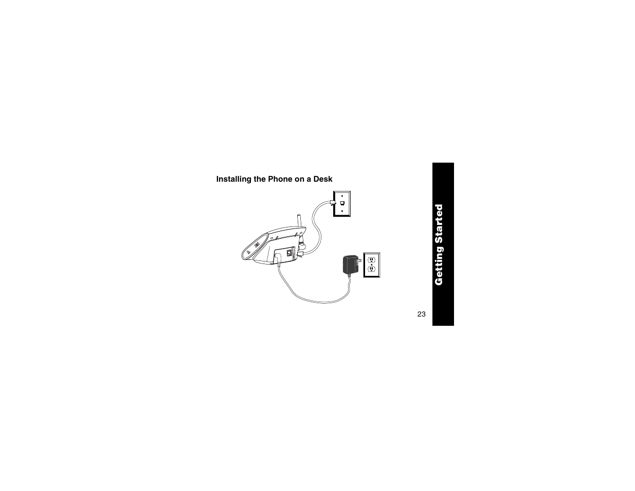 Installing the phone on a desk, Installing the phone on, A desk | Motorola MA357 User Manual | Page 25 / 60