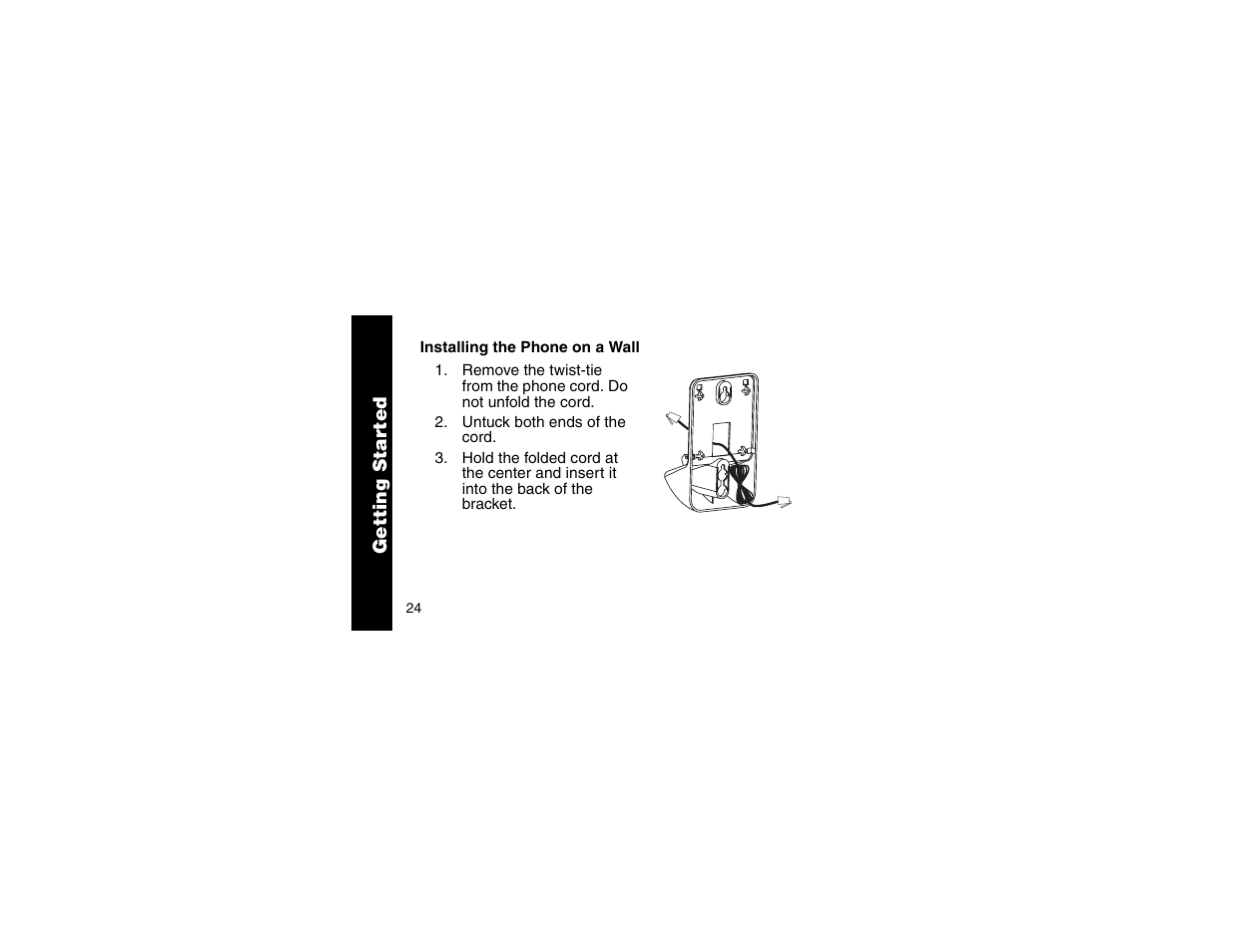 Installing the phone on a wall, Installing the phone on, A wall | Motorola MA357 User Manual | Page 26 / 60