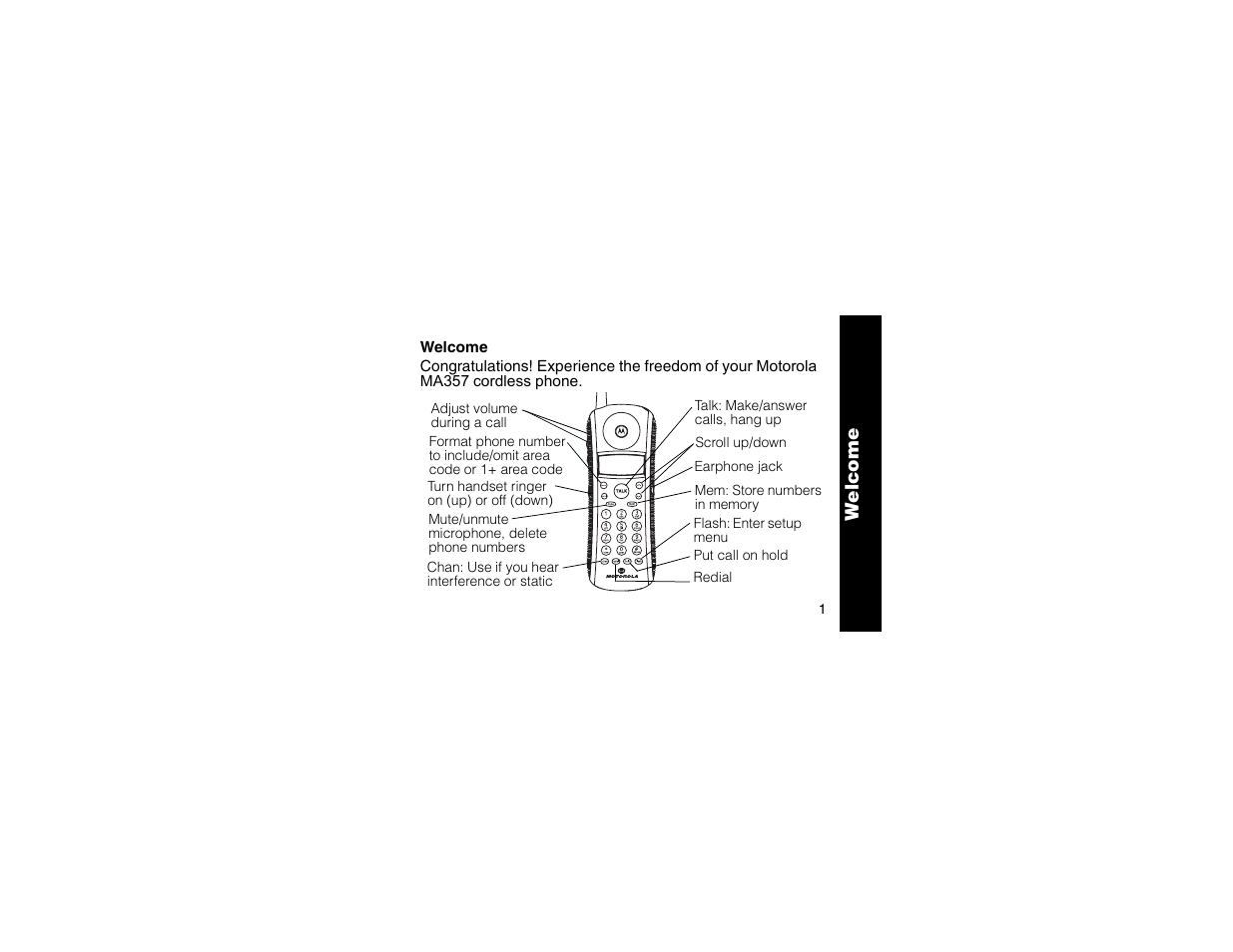 Welcome, We lcome | Motorola MA357 User Manual | Page 3 / 60