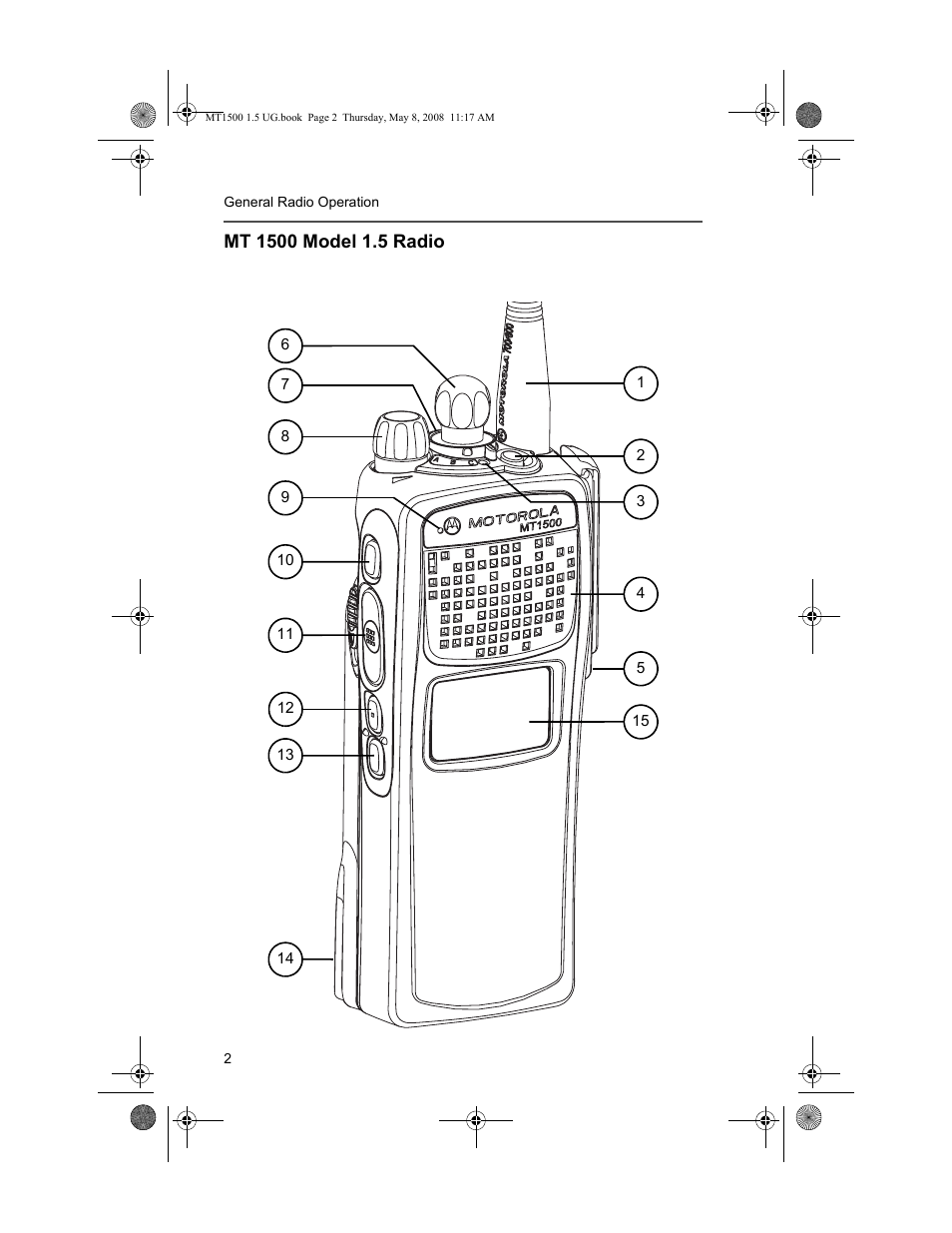 Mt 1500 model 1.5 radio | Motorola MT 1500 User Manual | Page 14 / 82