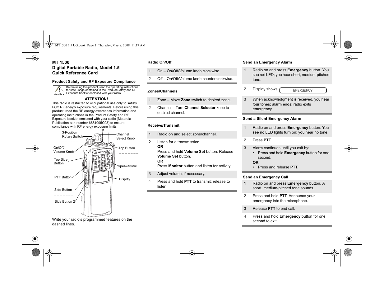 Motorola MT 1500 User Manual | Page 3 / 82