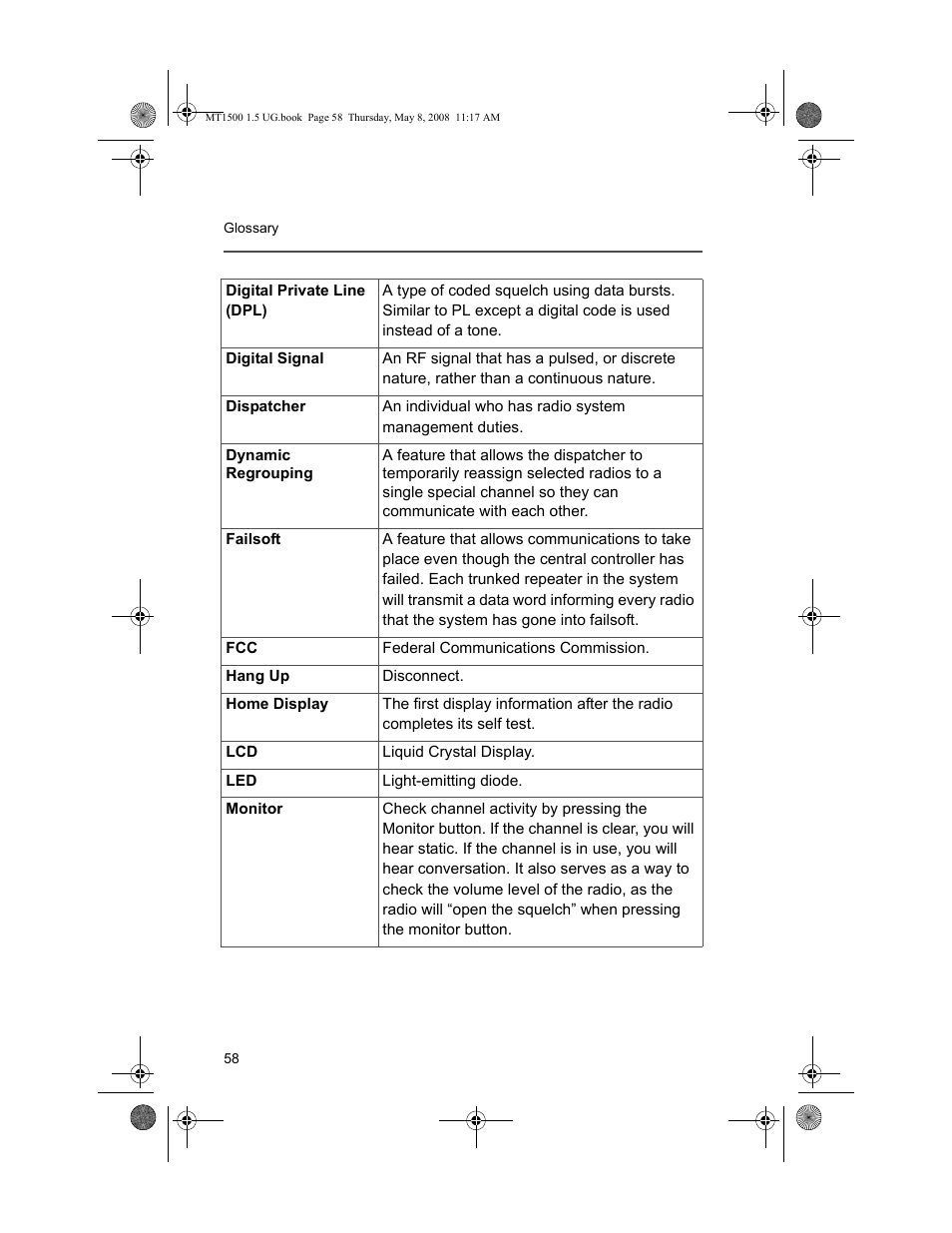 Motorola MT 1500 User Manual | Page 70 / 82