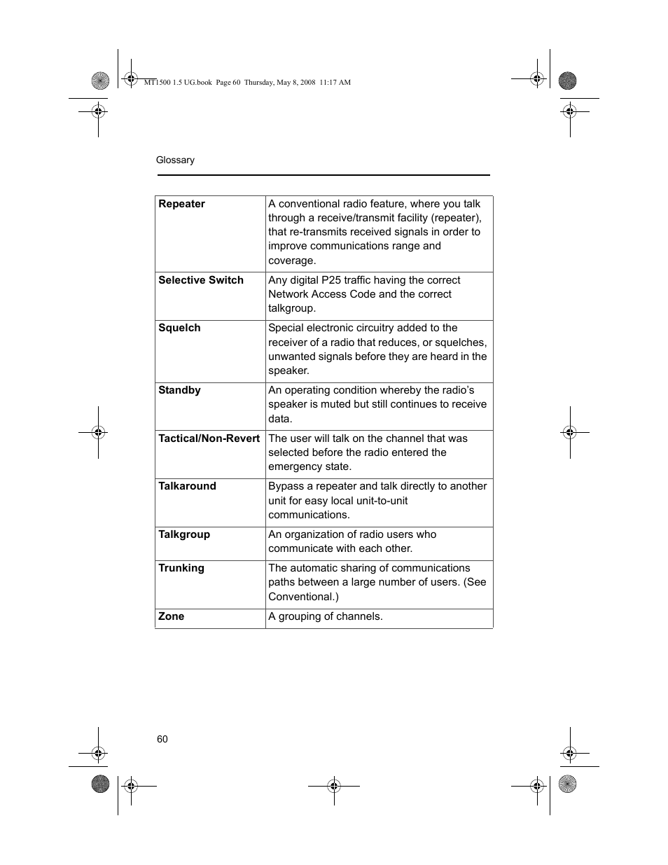 Motorola MT 1500 User Manual | Page 72 / 82