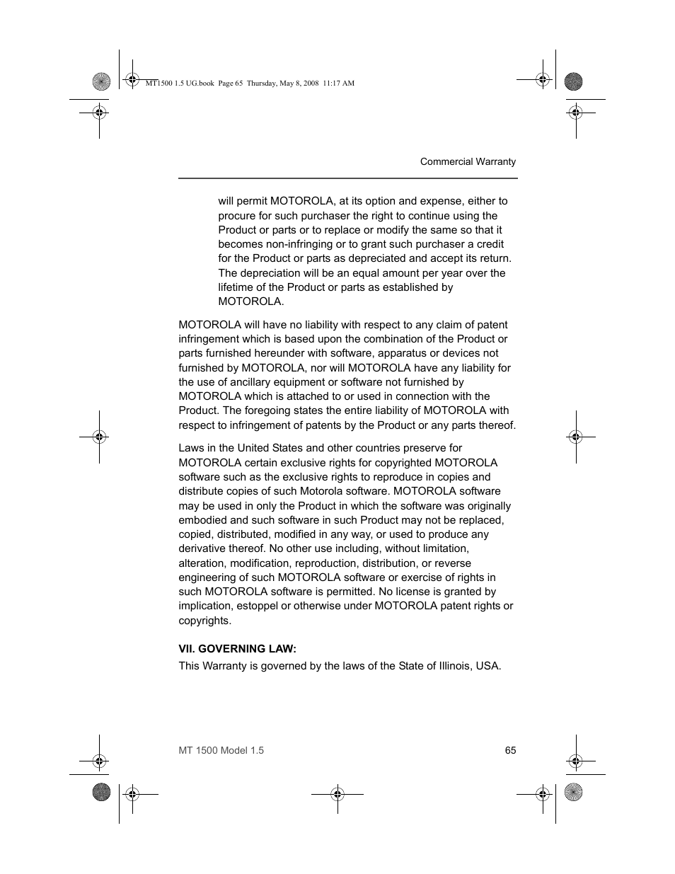 Motorola MT 1500 User Manual | Page 77 / 82