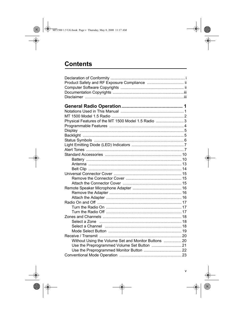 Motorola MT 1500 User Manual | Page 9 / 82