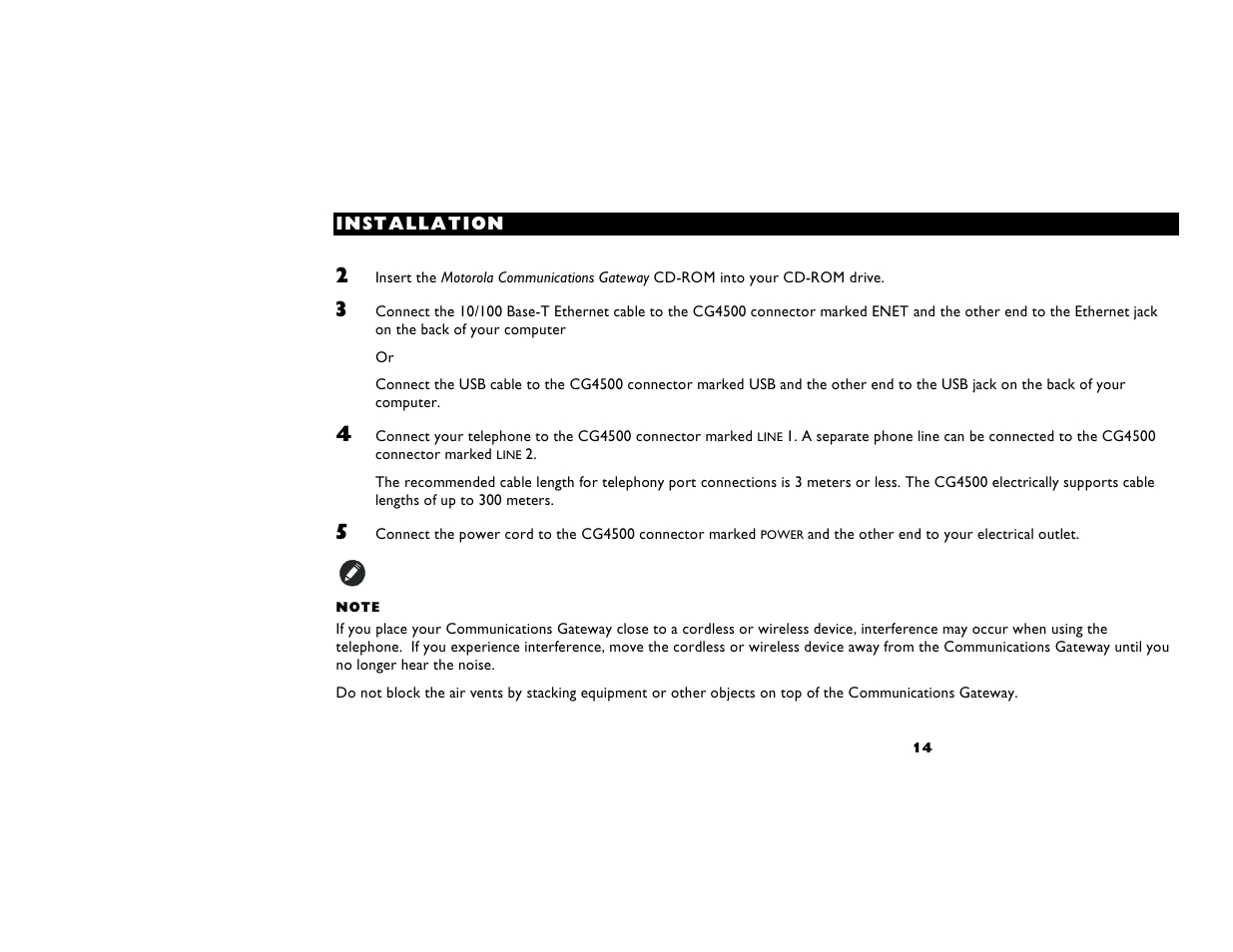 Motorola CG4500 User Manual | Page 19 / 36