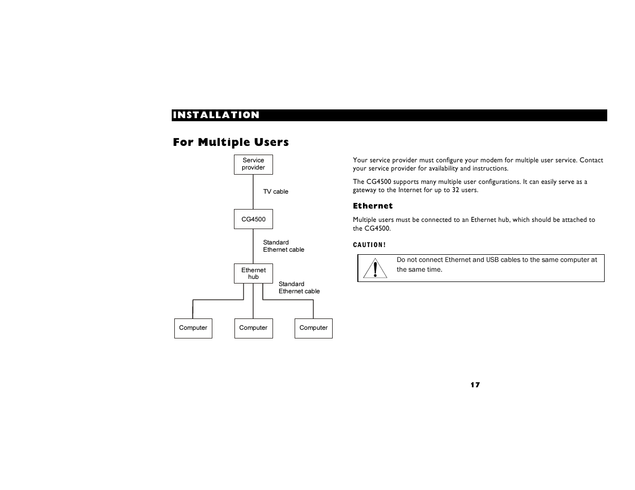For multiple users | Motorola CG4500 User Manual | Page 22 / 36
