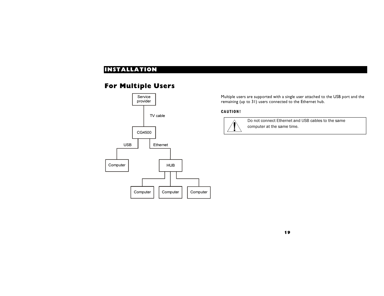 For multiple users | Motorola CG4500 User Manual | Page 24 / 36