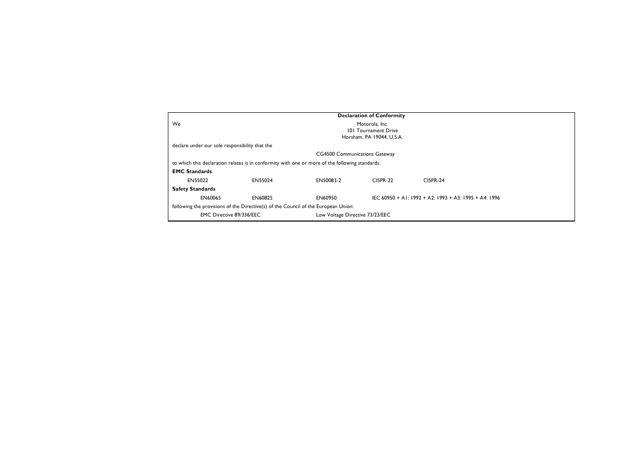 Motorola CG4500 User Manual | Page 3 / 36