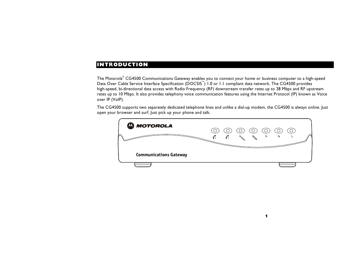 Motorola CG4500 User Manual | Page 6 / 36