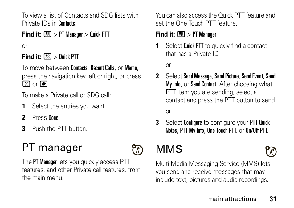 Pt manager | Motorola H76XAH6JR7BN User Manual | Page 35 / 110