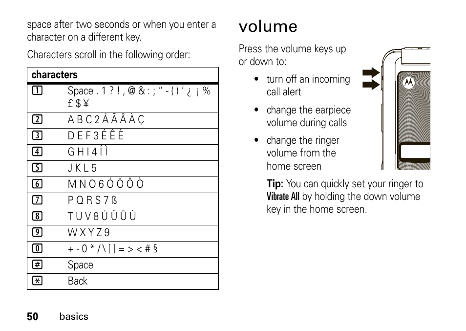 Volume | Motorola H76XAH6JR7BN User Manual | Page 54 / 110