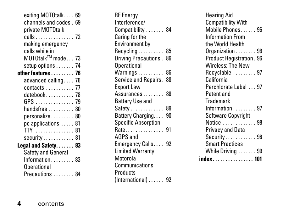 Motorola H76XAH6JR7BN User Manual | Page 8 / 110