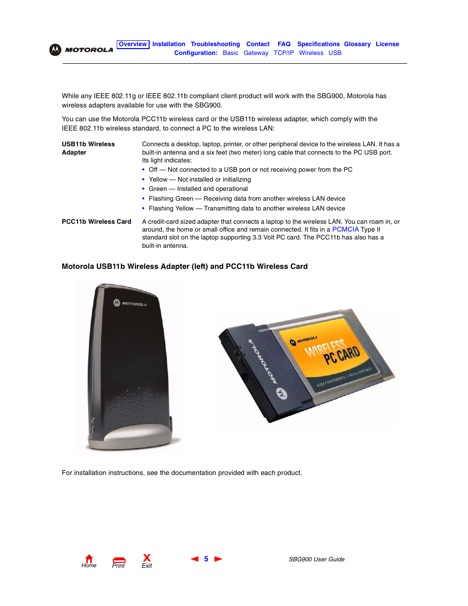 Optional accessories | Motorola SBG900 User Manual | Page 11 / 130
