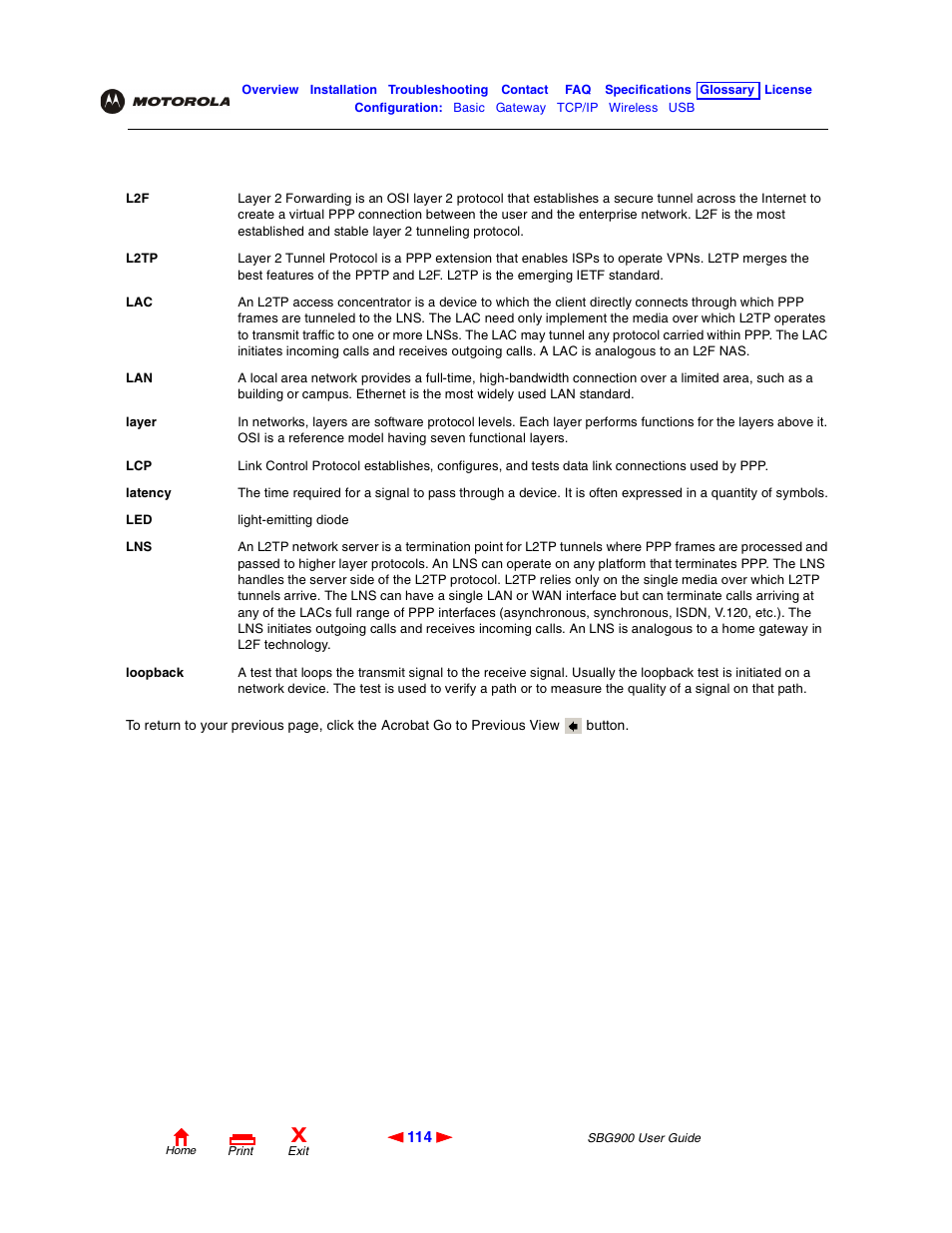 L2tp, Ans using similar p, Ss lan | A lan | Motorola SBG900 User Manual | Page 120 / 130