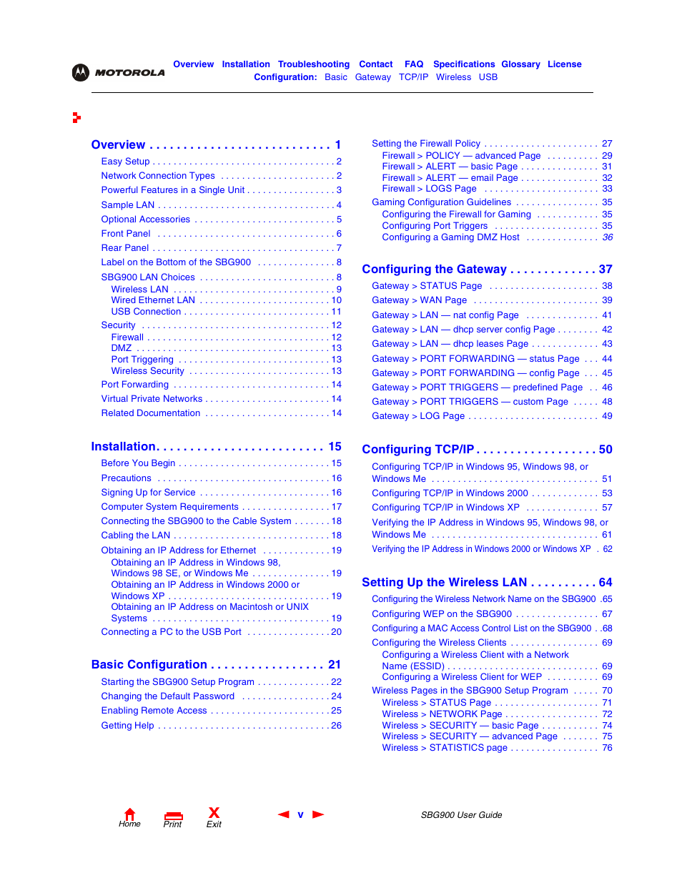 Motorola SBG900 User Manual | Page 5 / 130