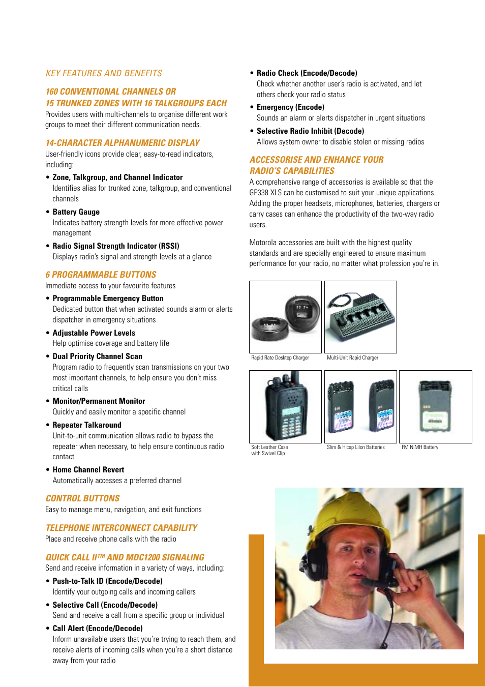 Motorola Professional Series Portable Two-way Radio GP338 XLS User Manual | Page 3 / 4