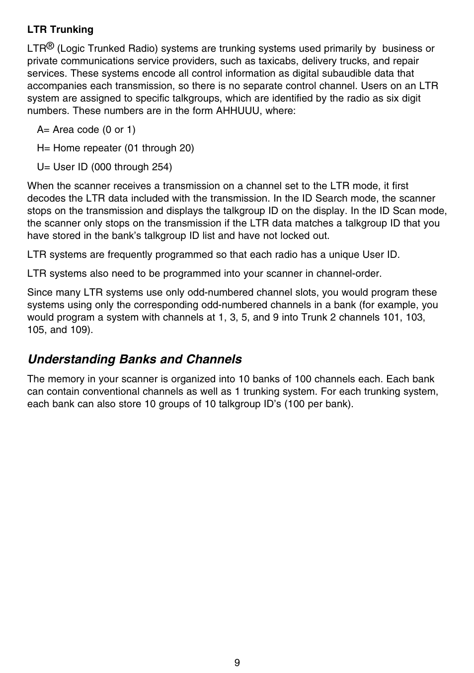 Understanding banks and channels | Motorola BC796D User Manual | Page 15 / 84