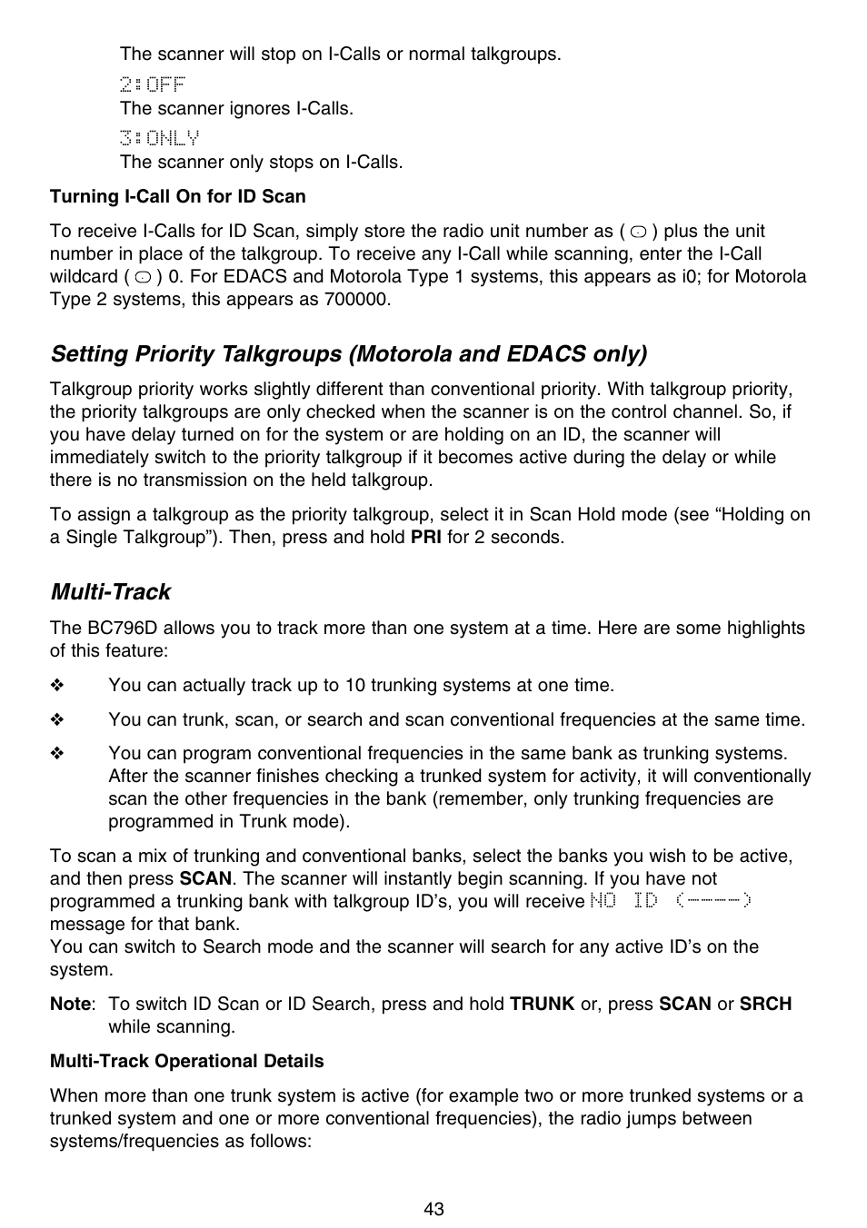 Multi-track | Motorola BC796D User Manual | Page 49 / 84