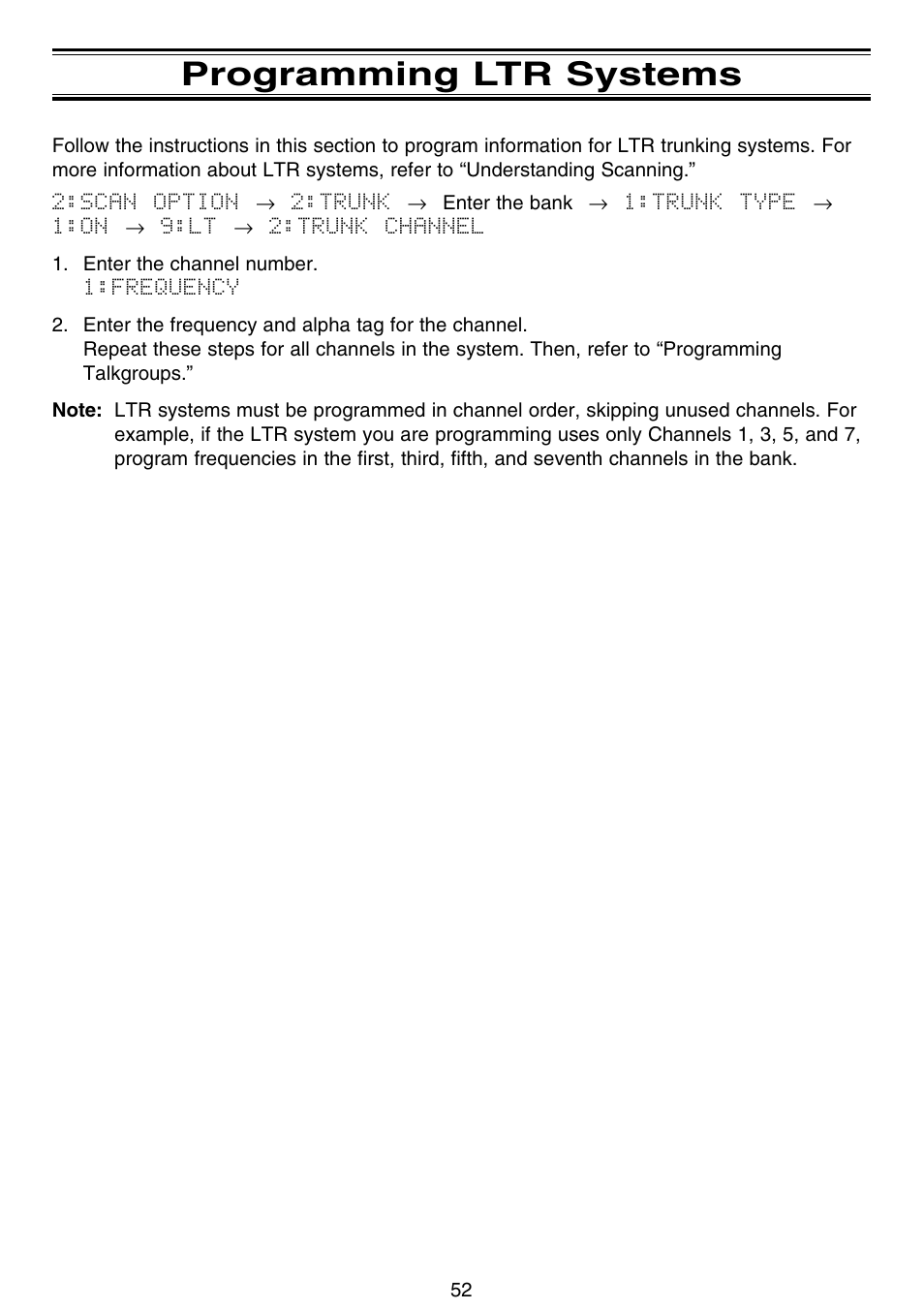 Programming ltr systems | Motorola BC796D User Manual | Page 58 / 84