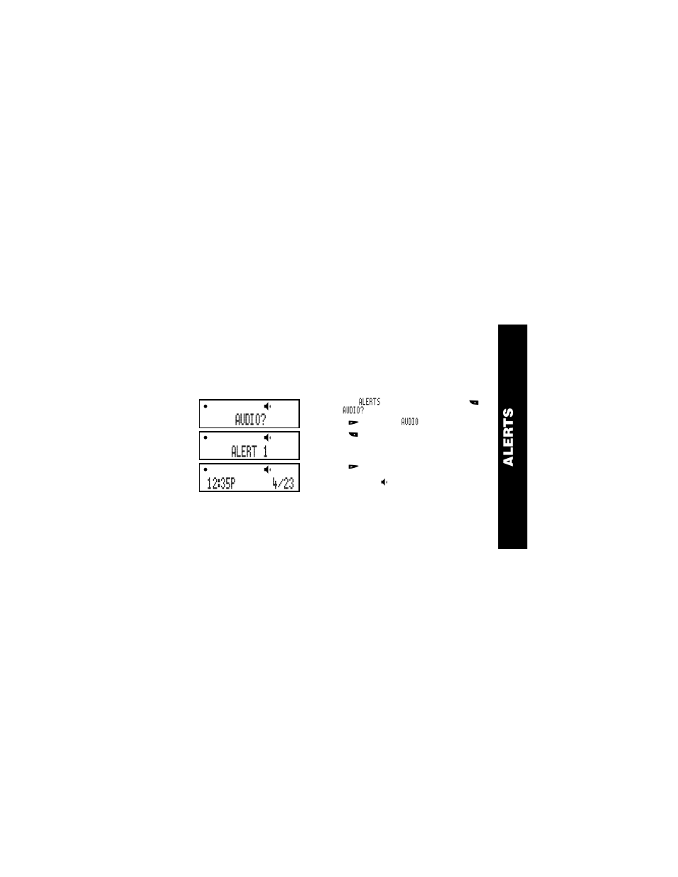 Choosing an audio alert, Alerts, Audio | Alert 1 | Motorola WORDline  EN User Manual | Page 13 / 34