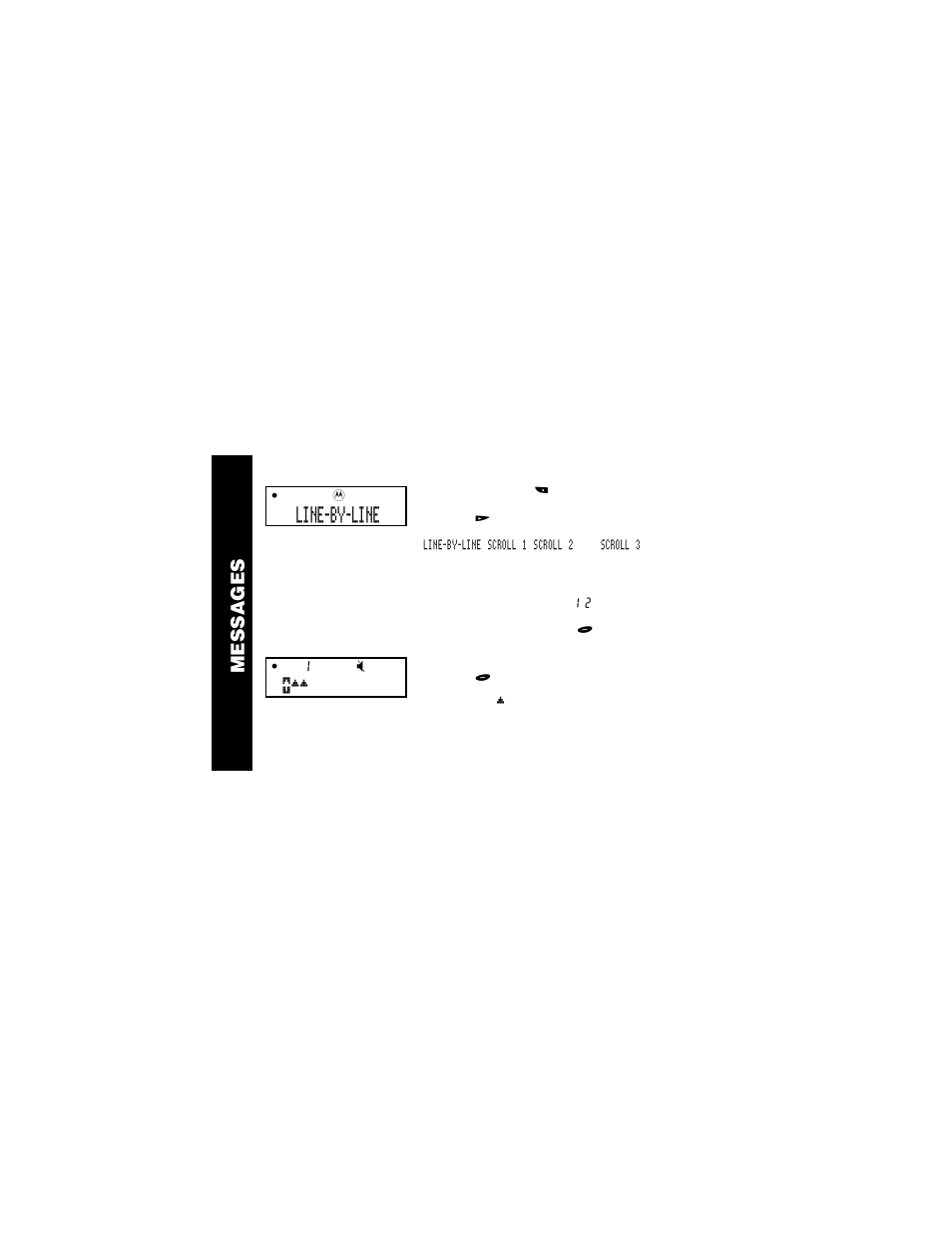 Receiving/reading messages, Messages, Line-by-line | Motorola WORDline  EN User Manual | Page 8 / 34