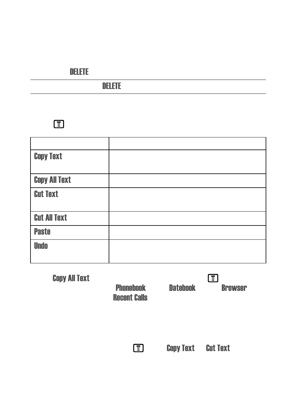 Deleting letters and words, Copying, cutting, and pasting text | Motorola C975 3G User Manual | Page 49 / 95