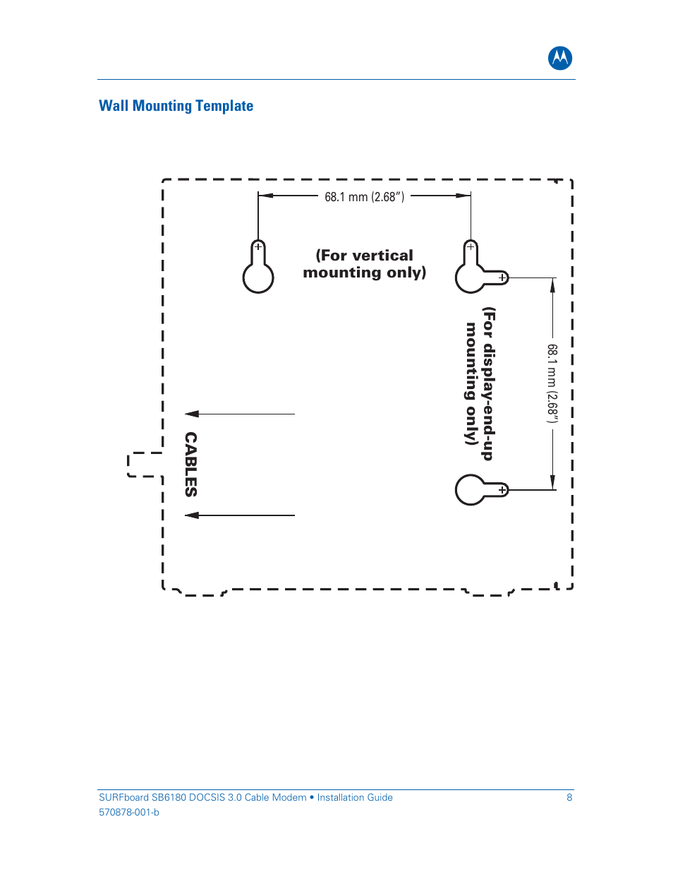 Wall mounting template | Motorola SURFboard SB6180 User Manual | Page 13 / 20