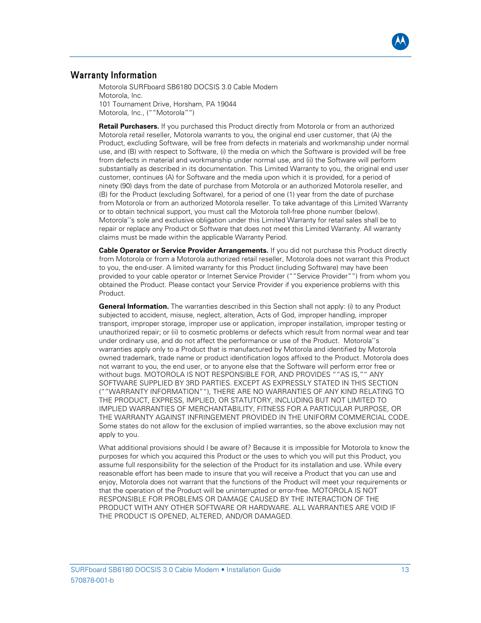 Motorola SURFboard SB6180 User Manual | Page 18 / 20