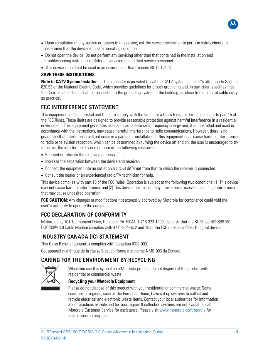 Motorola SURFboard SB6180 User Manual | Page 4 / 20