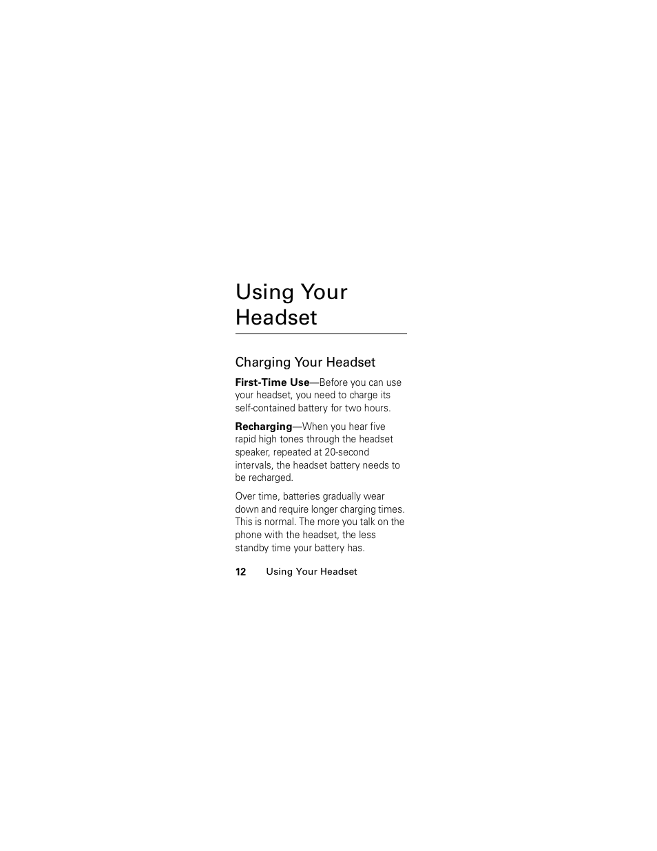 Using your headset | Motorola HS850 User Manual | Page 14 / 111