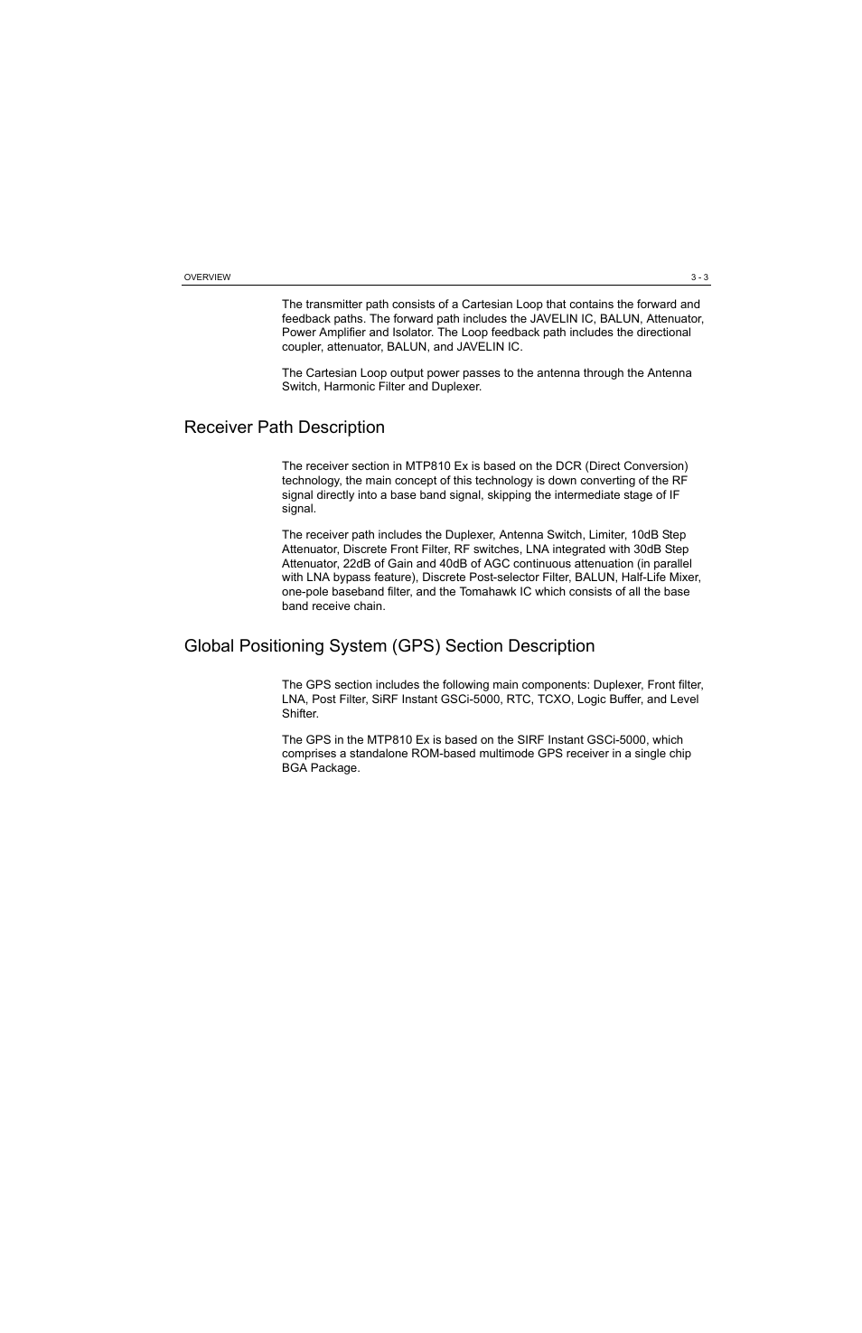 Receiver path description | Motorola MTP810 EX User Manual | Page 30 / 59