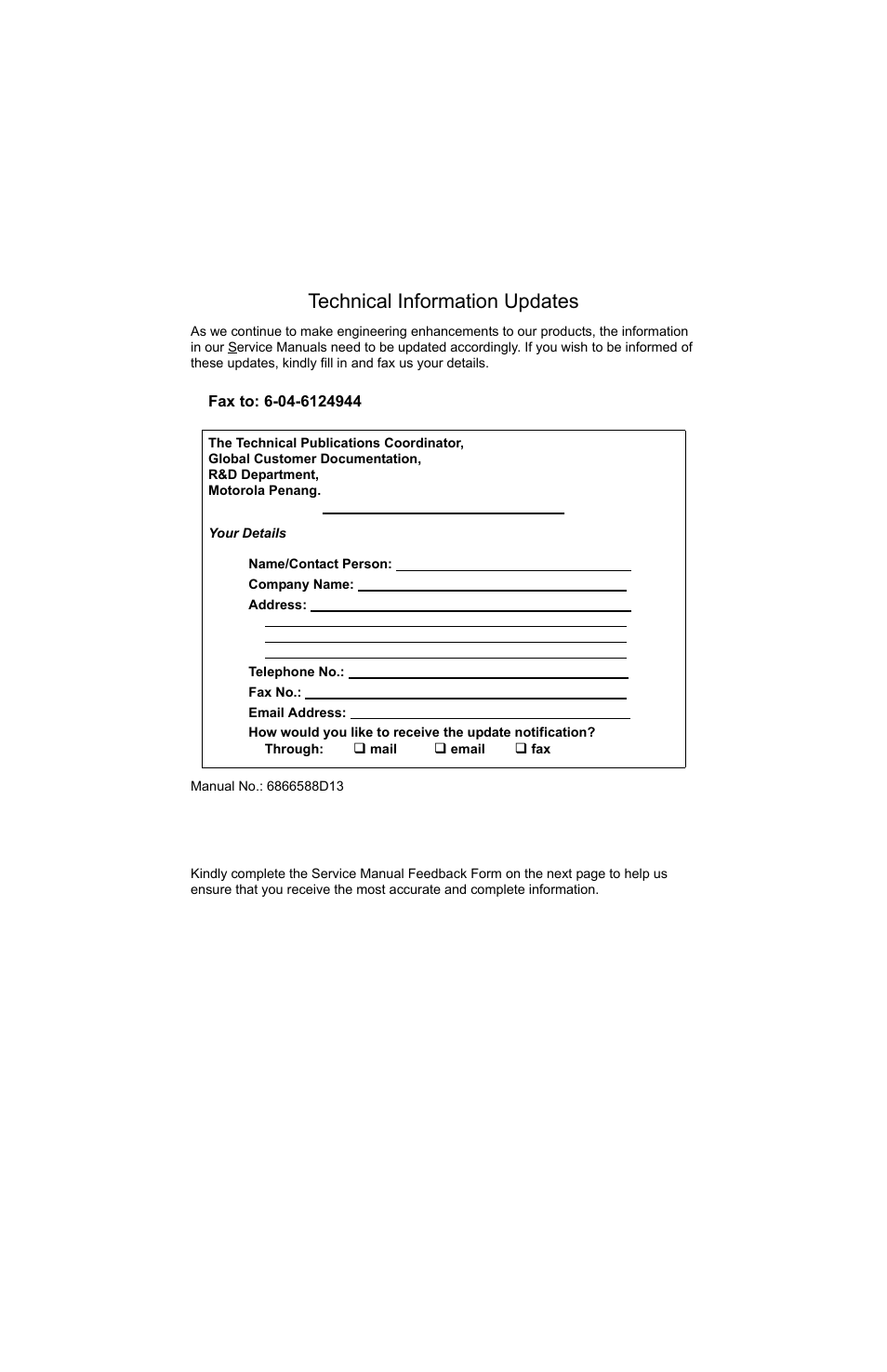 Technical information updates | Motorola MTP810 EX User Manual | Page 6 / 59