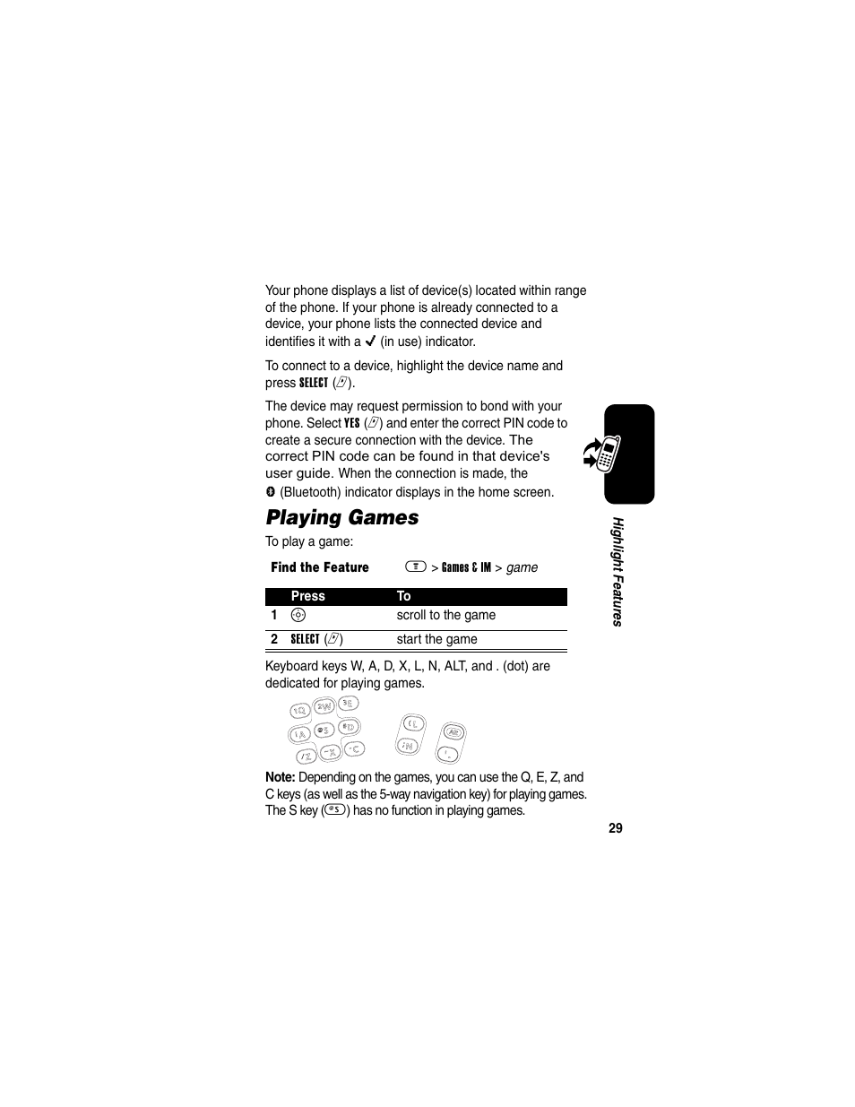 Playing games | Motorola A630 User Manual | Page 31 / 200