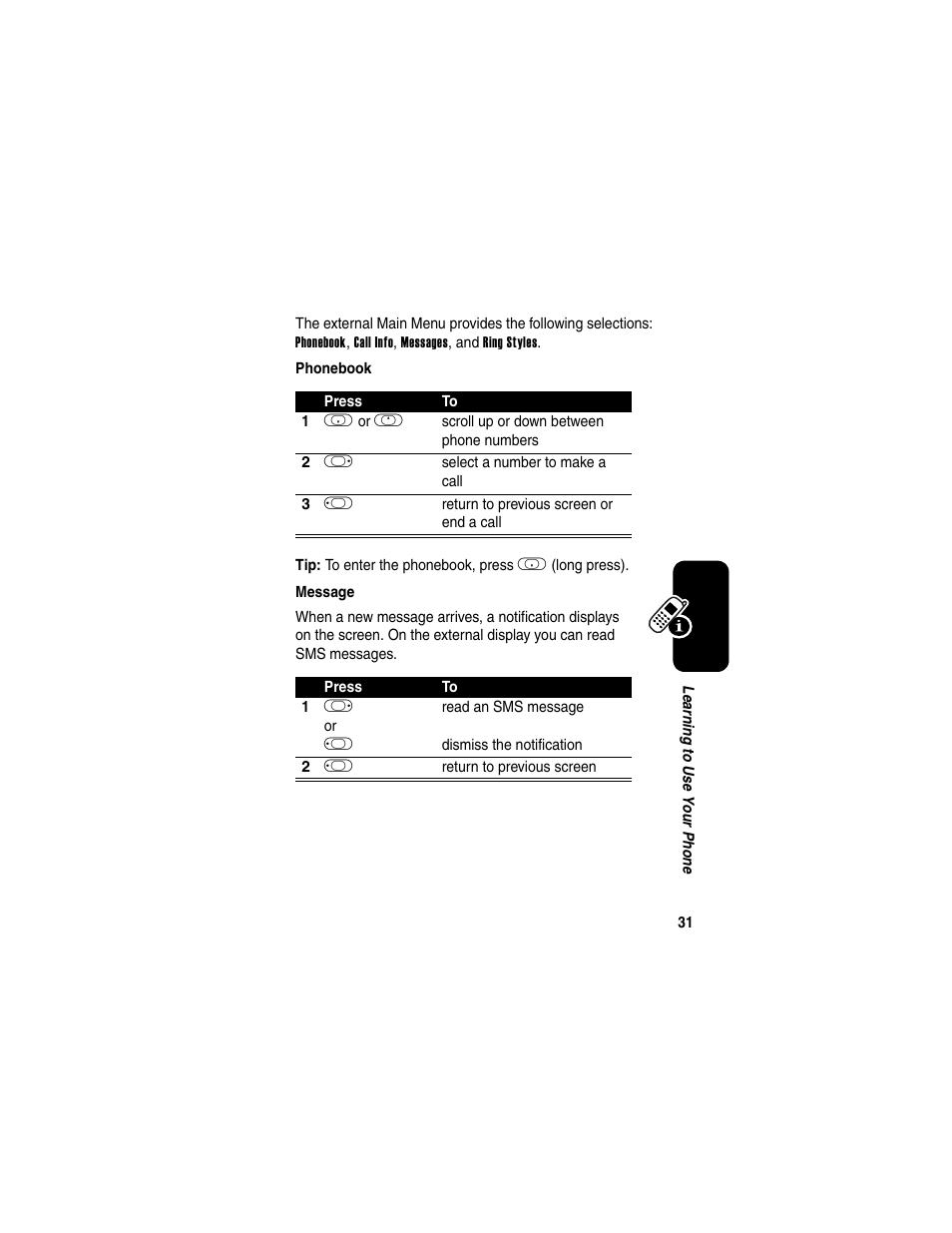 Motorola A630 User Manual | Page 33 / 200