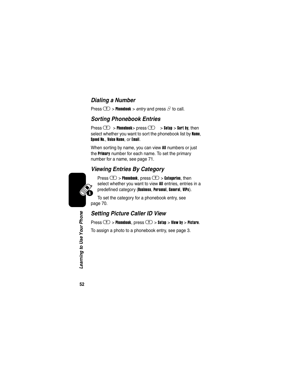 Motorola A630 User Manual | Page 54 / 200