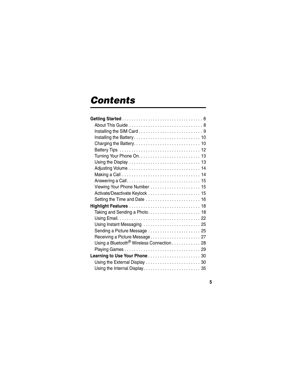 Motorola A630 User Manual | Page 7 / 200