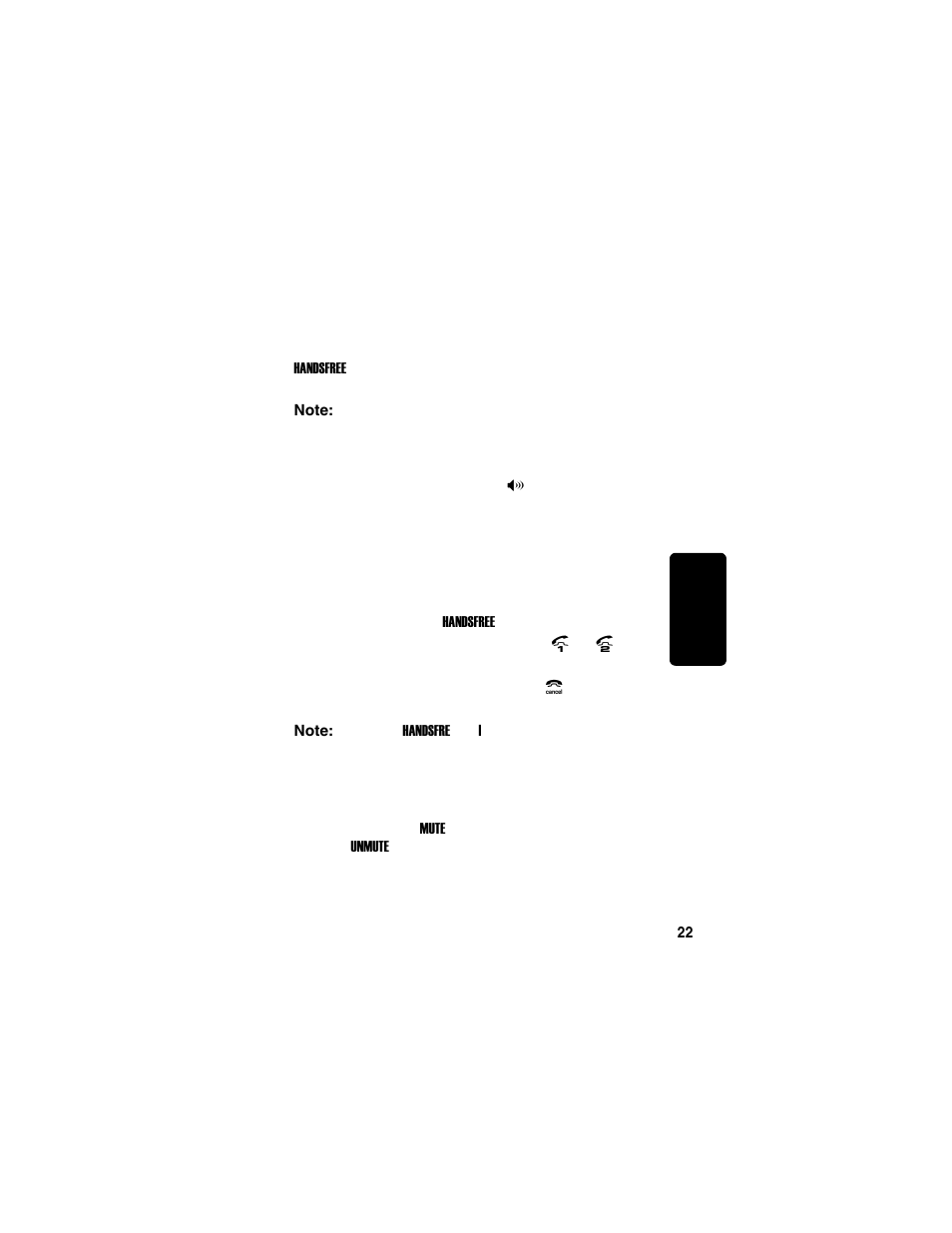 Using the speakerphone, Muting a call, Min a r y | Motorola TM MD7080 User Manual | Page 38 / 68