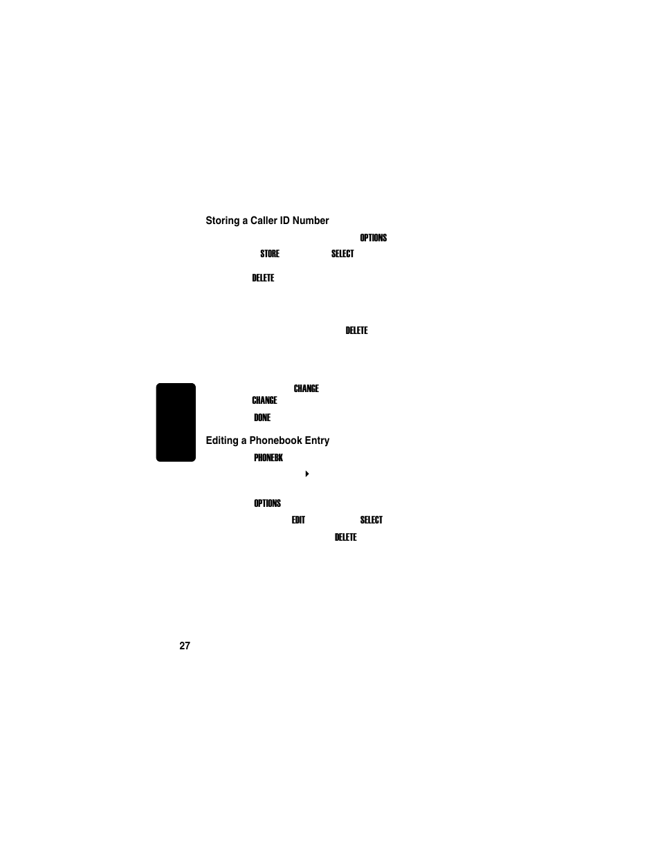 Storing a caller id number, Editing a phonebook entry, Rli m in a r y | Motorola TM MD7080 User Manual | Page 43 / 68