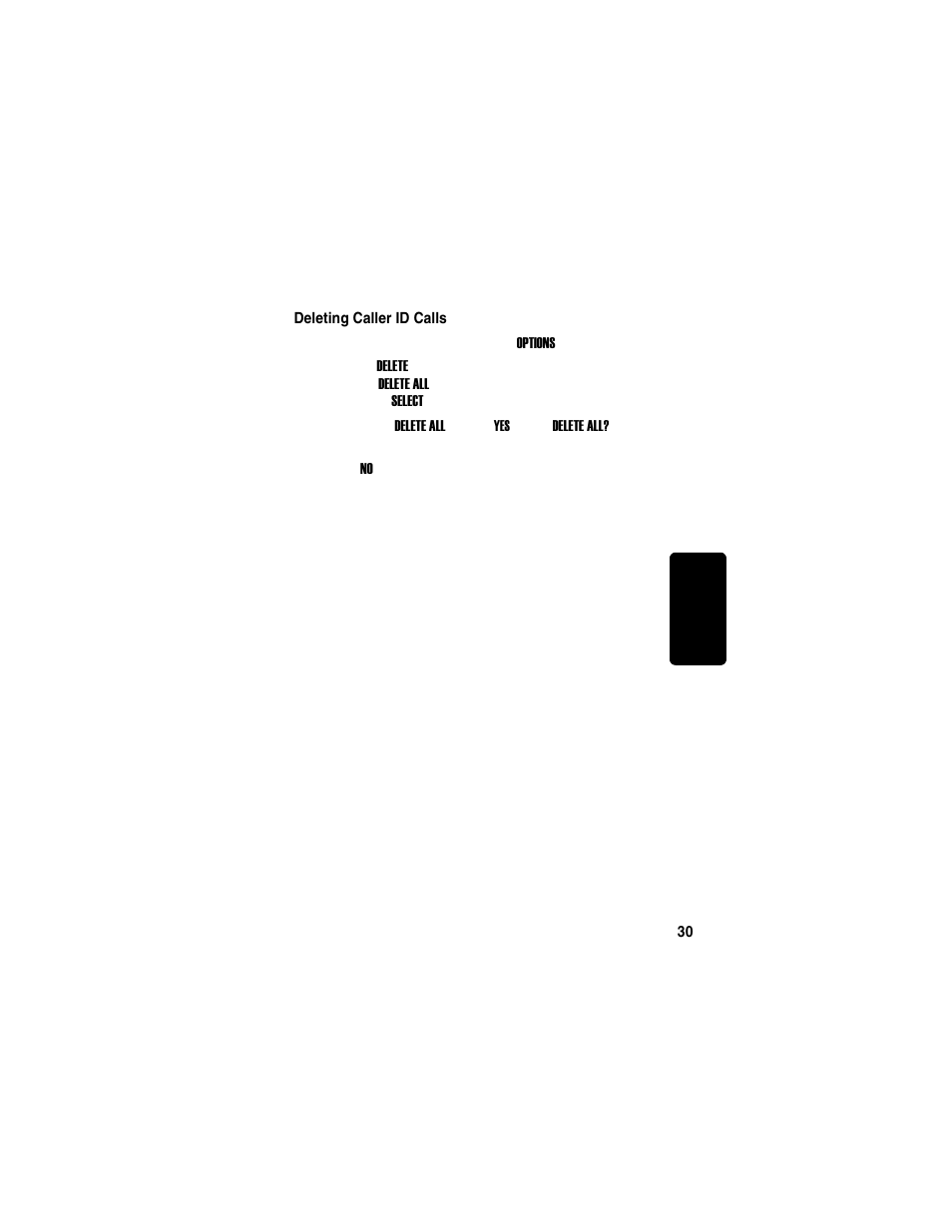 Deleting caller id calls, Min a r y | Motorola TM MD7080 User Manual | Page 46 / 68
