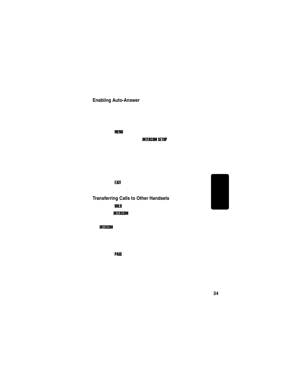 Enabling auto-answer, Transferring calls to other handsets, Min a r y | Motorola TM MD7080 User Manual | Page 50 / 68