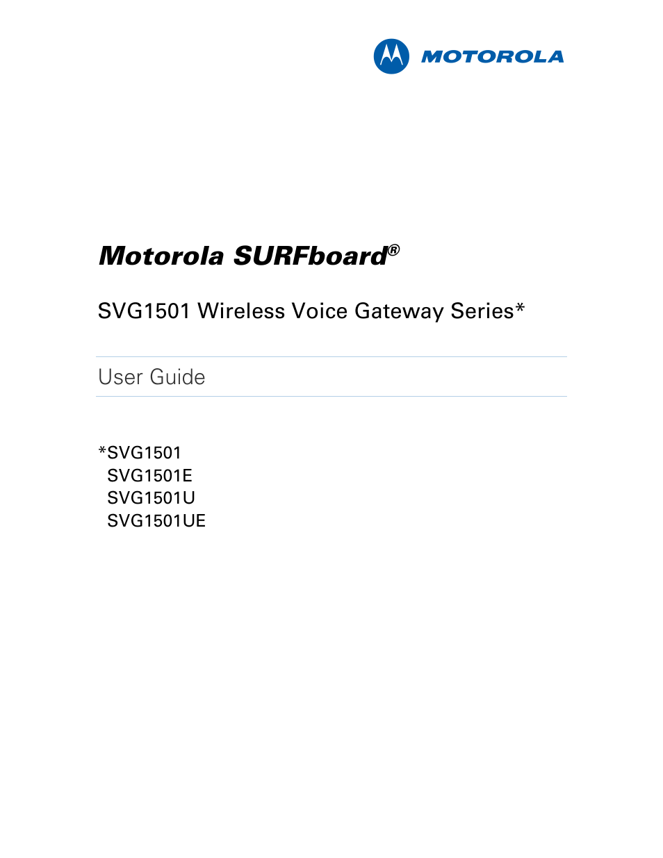 Motorola SURFboard SVG1501E User Manual | 83 pages