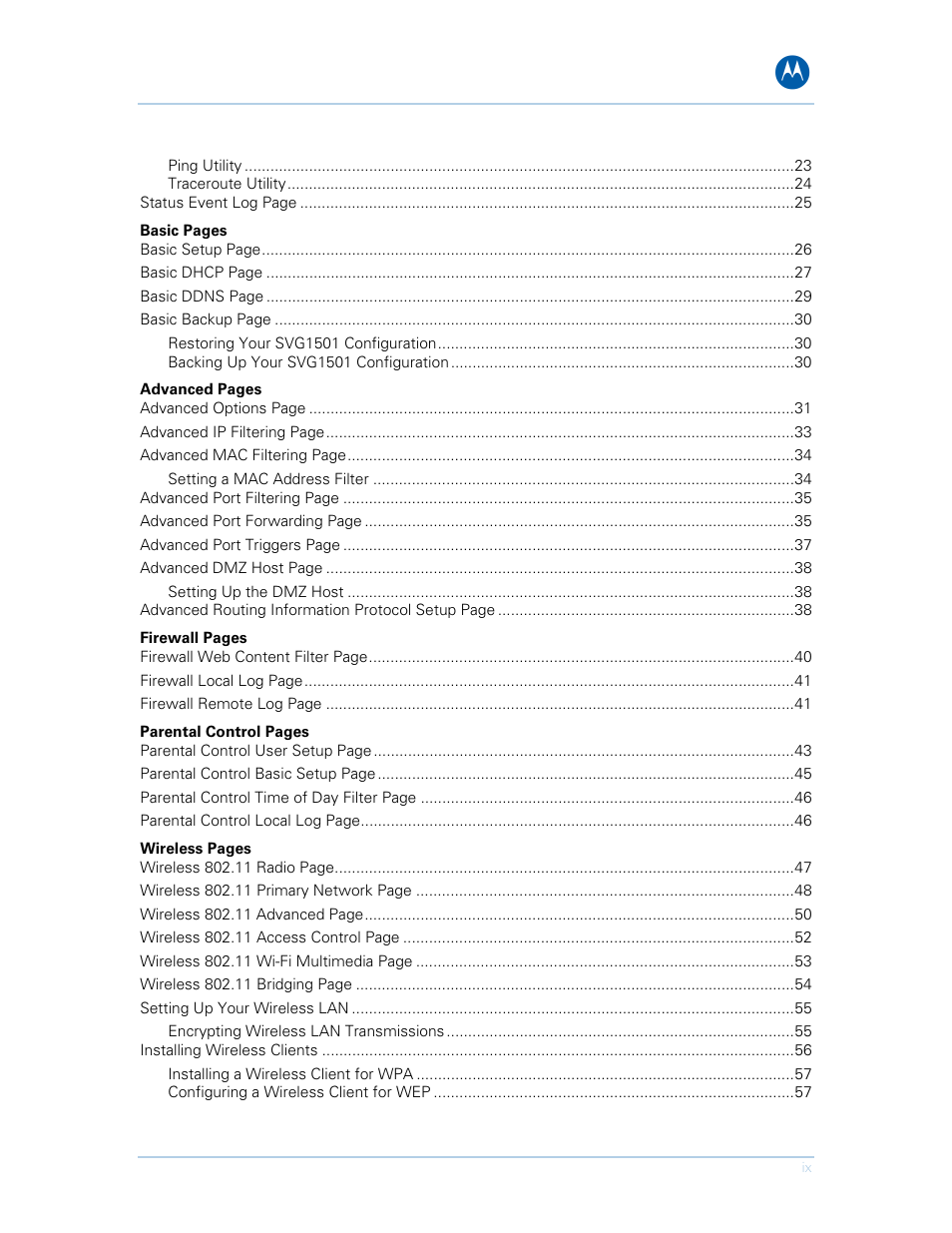 Motorola SURFboard SVG1501E User Manual | Page 9 / 83