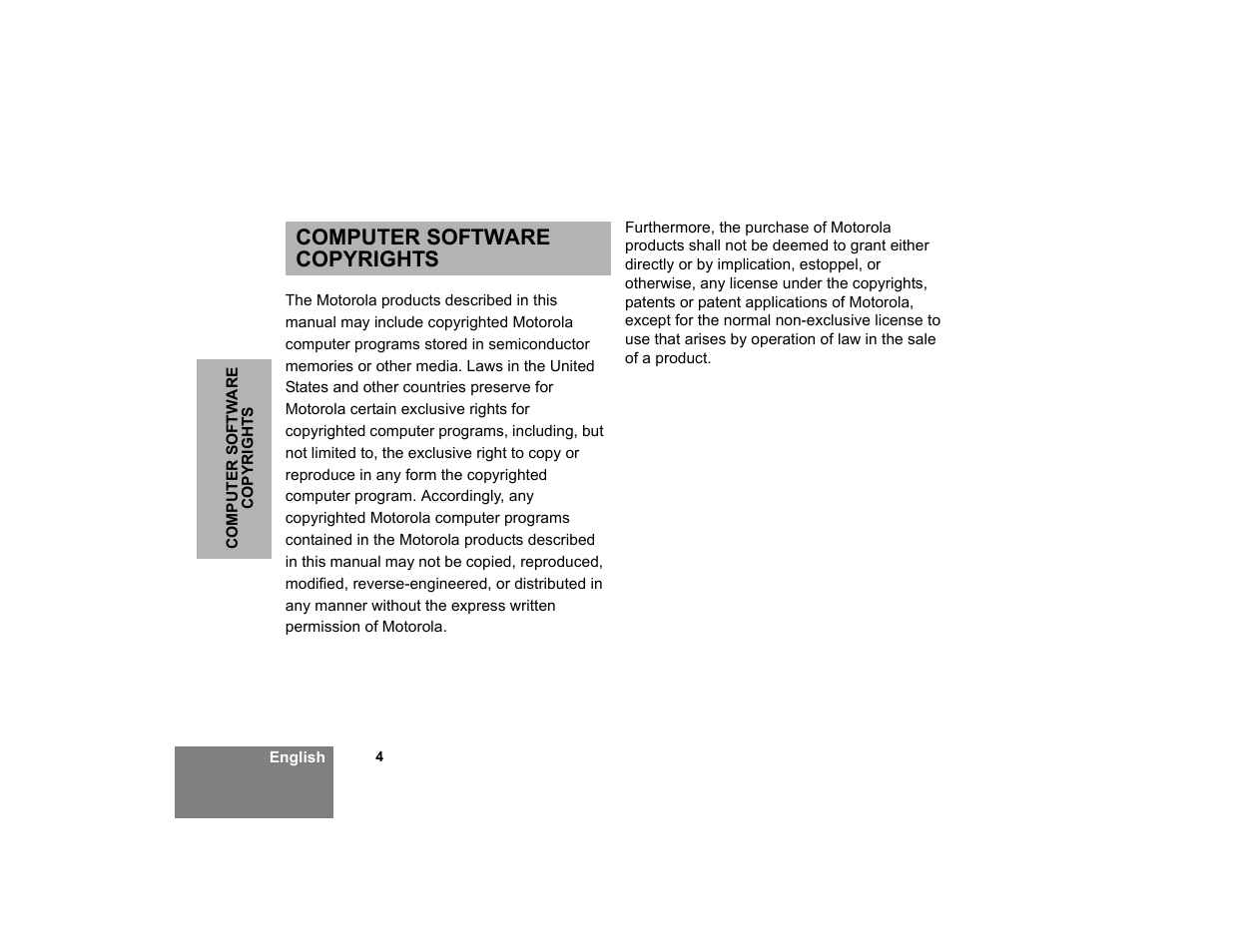Computer software copyrights | Motorola XTNID User Manual | Page 6 / 69