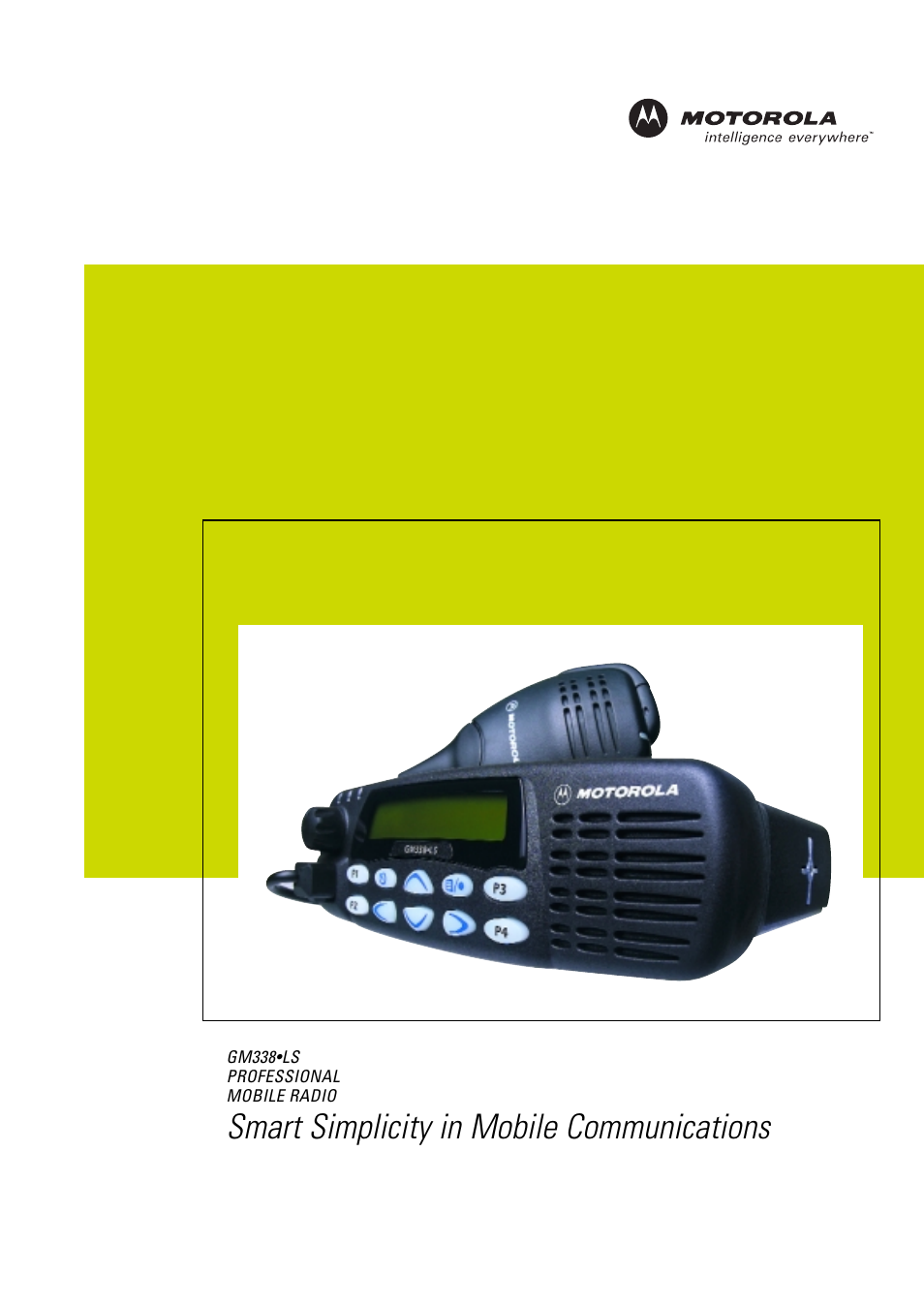 Motorola PROFESSIONAL MOBILE RADIO GM338LS User Manual | 4 pages