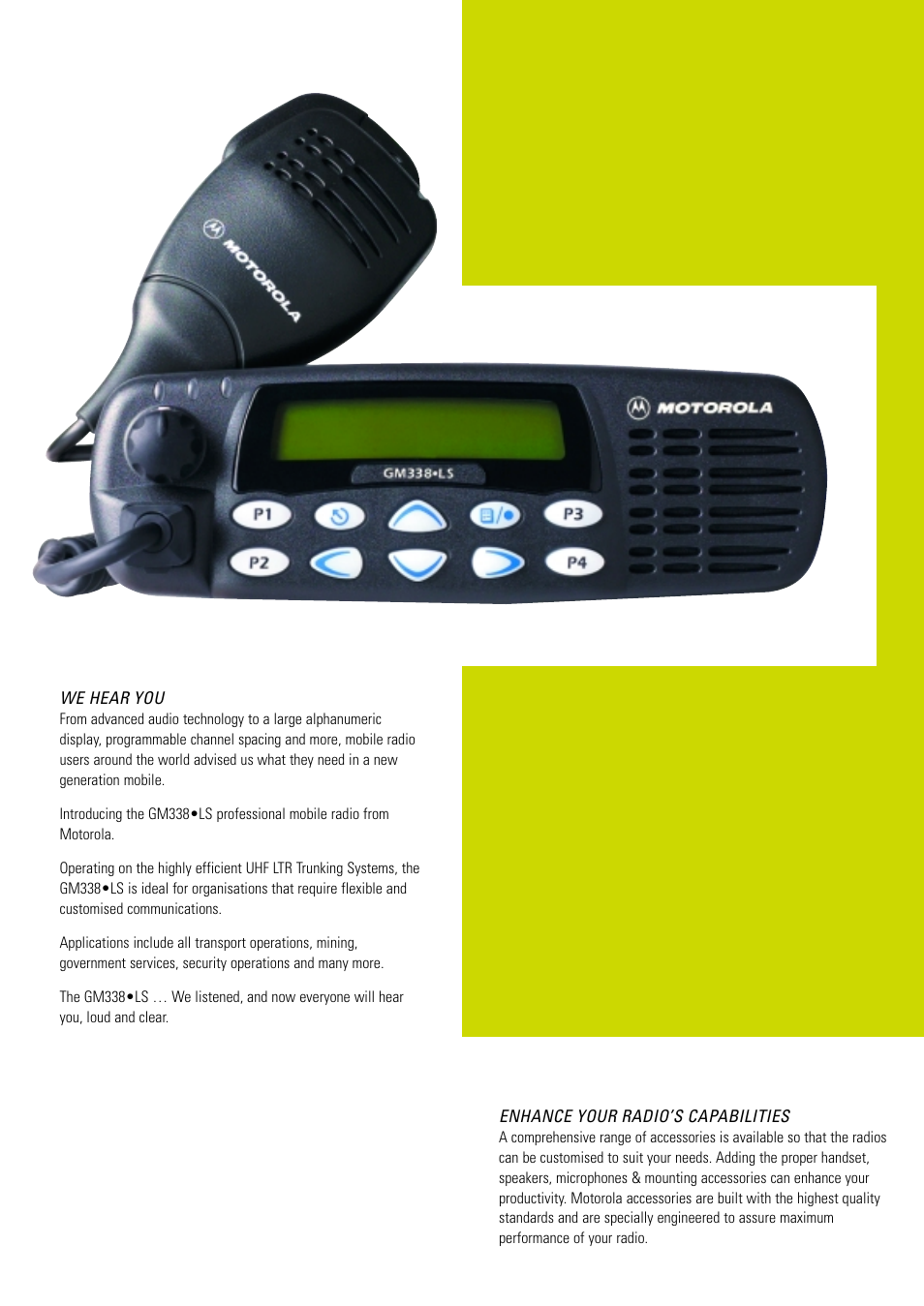 Motorola PROFESSIONAL MOBILE RADIO GM338LS User Manual | Page 2 / 4