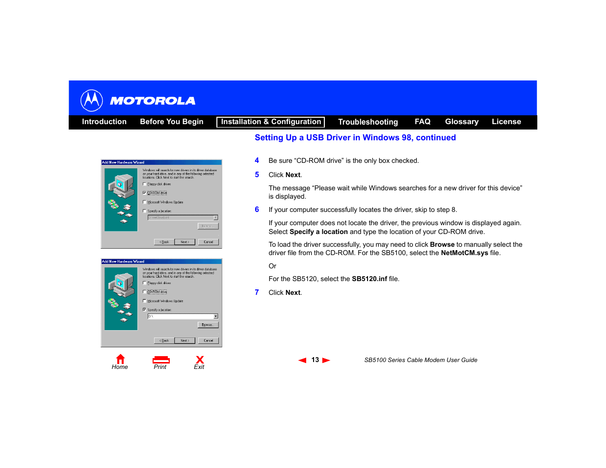 Motorola SB5100 User Manual | Page 19 / 74